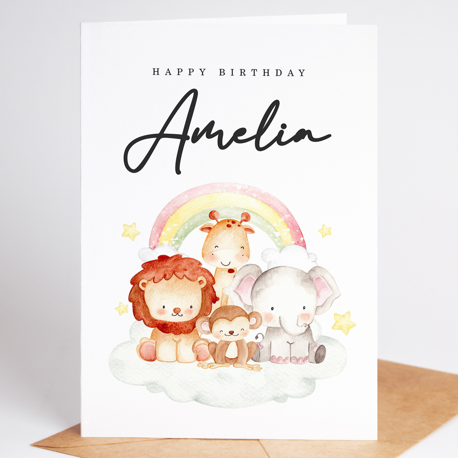 Happy Birthday To A Very Special Little Boy / Little Girl, Personalised Birthday Card , Cute Animal Birthday Card, Cute Safari Animal Cards - A6 - 4.1" x 5.8"