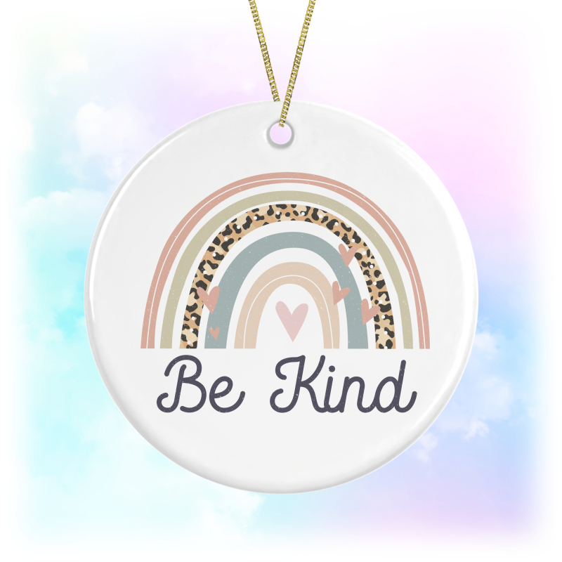 Self Love Ceramic Hanging Decoration - Be Kind Boho Rainbow