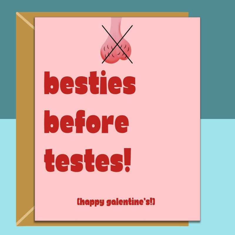 Galentine's Card for Friend, Bestie, Sister, or anyone else this Valentine's Day - Funny Personalised Galentine Card - Blank inside - Small