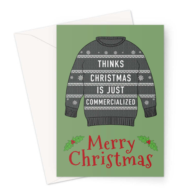 Commercialized Christmas Jumper Card - A5 Portrait - 1 Card