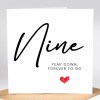 9 Year Anniversary Card For Husband, Wife 9th Anniversary Card, Happy 9th anniversary 9 year Card Funny Greeting Card wife husband