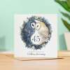 45th Wedding Anniversary Card Pretty Owl Design 45 Year Anniversary Sapphire Wedding Anniversary Card - Square (5.5x5.5) / Blank Inside