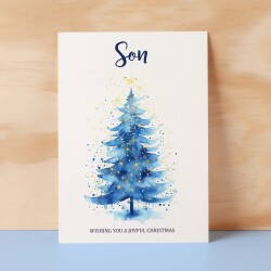 Christmas Card For Son Card For Him Xmas Card for Son Christmas Card for Loved One Card For Christmas Tree Card Son Card - Large (5x7) / Blank Message