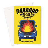 Funny Father's Day Card - Light On My Car