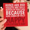 Moisten up your flaps because here comes my willy rude, funny Valentine's Day card for wife, girlfriend, partner (Size A6/A5/A4/Square 6x6") - A6: Single card