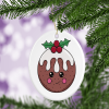 Cute Christmas Figgy Pudding Christmas Tree Decoration - white