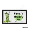 Personalised Bar Runner Mat, Cocktail Bar MOJITO Beer Mats & 4 x Drinks Coasters Gift Set Garden Bar Sets/ Personalised Mats Mojito Cocktail - Set of 4 Coasters