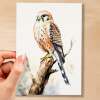 Kestrel Notelet Card For Anyone Any Occasion Card For Her or For Him 5x7, A6 Card For Birthday or Easter Card Thank You Card Wildlife - Small (4x6) / Blank Message