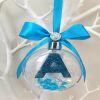 Personalised Bauble,Cystal Filled Bauble,Glitter Initial Tree Decor,Snow Bauble - Artificial snow