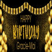 Black and Gold Birthday banner