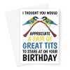 Great Tits Bird Birthday Card - A5 Portrait - 1 Card