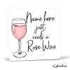 Rose Wine Hand Drawn Coaster - Home Bar - Birthday Gift. Secret Santa - Hand Drawn Rose Wine Coaster Personalised Drink Coasters - Single Coaster