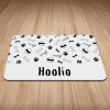 Personalised Black and White Puppy/Dog Bowl Mat