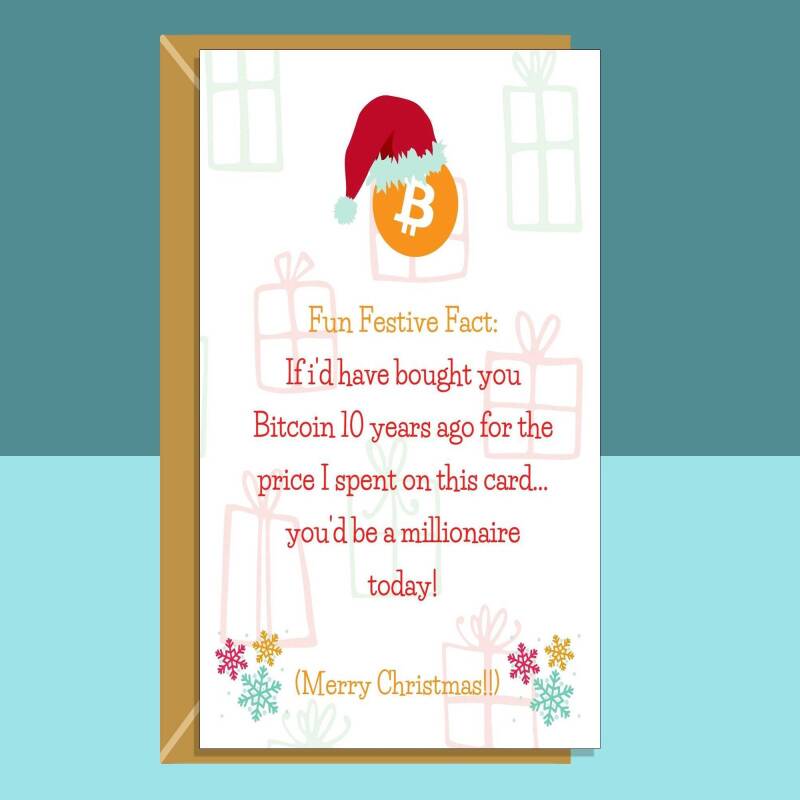 Funny Bitcoin Christmas Card - Personalised - For Him or For Her - Cheeky - Crypto - For Xmas - Customised - Blank inside