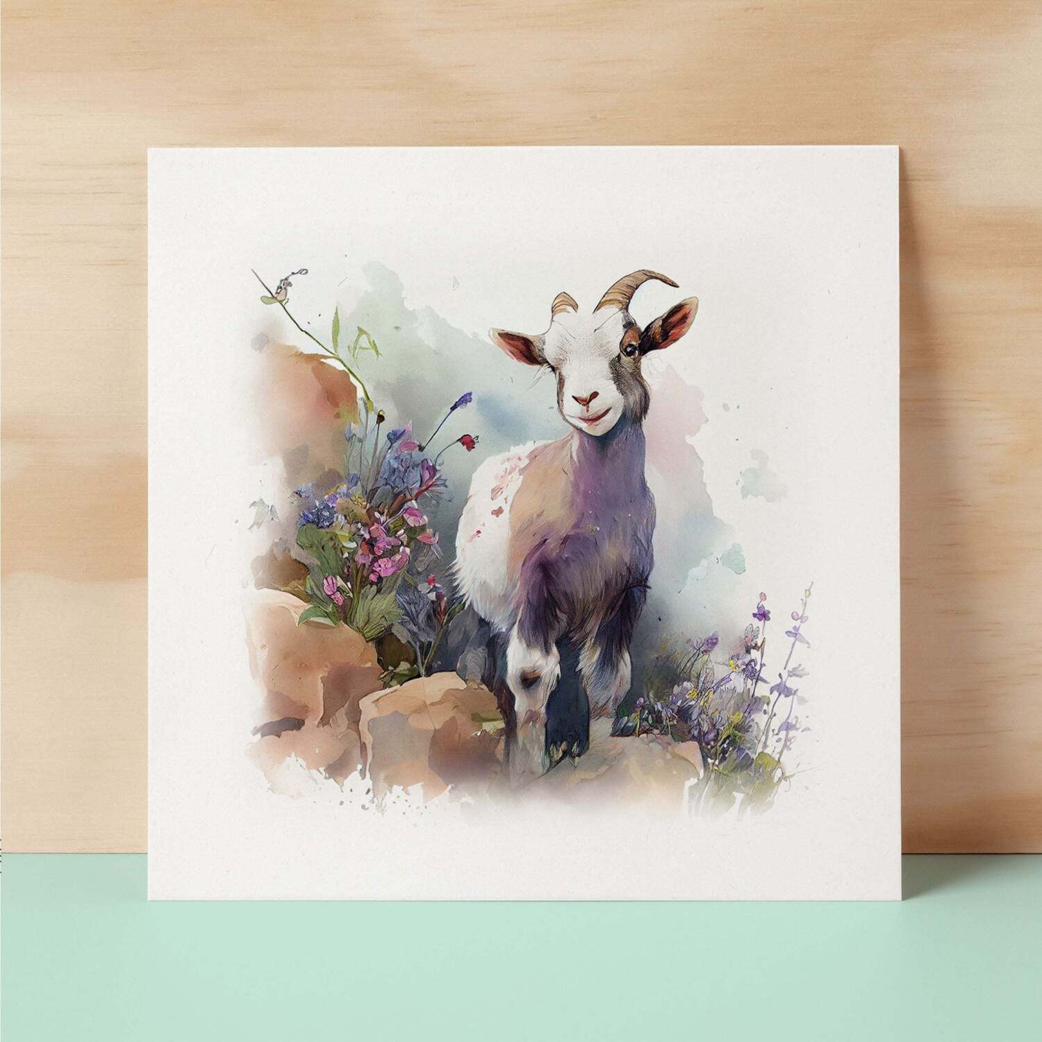 Notelet Card of a Sheep For Anyone Any Occasion Card For Her or For Him Card For Birthday or Easter Card Thank You Card - Square (6x6) / Blank Message