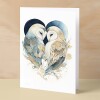 Anniversary Card For Husband Card for Anniversary Card For Wife Owl Anniversary Card For Couple Engagement Card For Couple Wedding Card - Small (4x6) / Blank Message