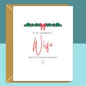 Wife Christmas Card - For Her - Personalised - Love - Xmas Card for Wife