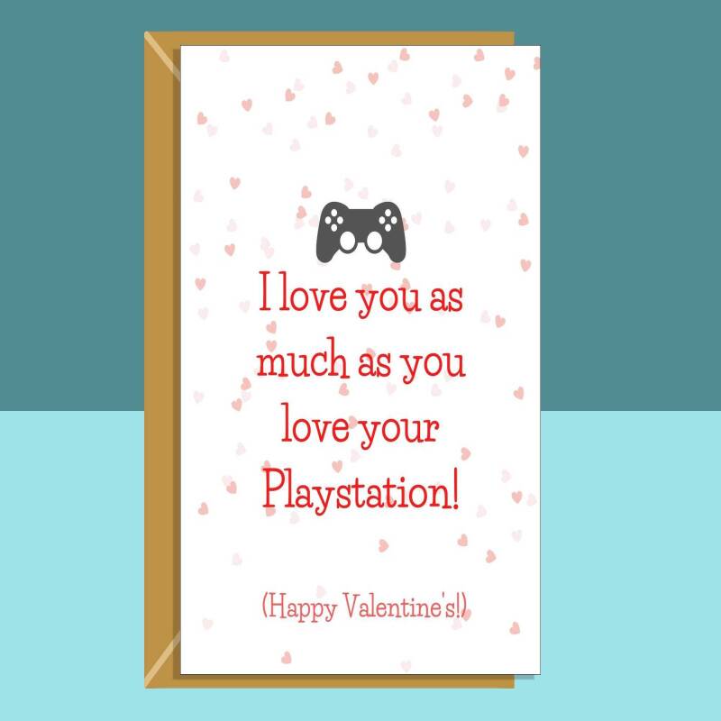 Funny Valentine's Card - Can be personalised - For Him or For Her - For Gamer Boyfriend or Girlfriend, Husband or Wife - Blank inside