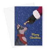 Blue Heeler Dog Christmas Card