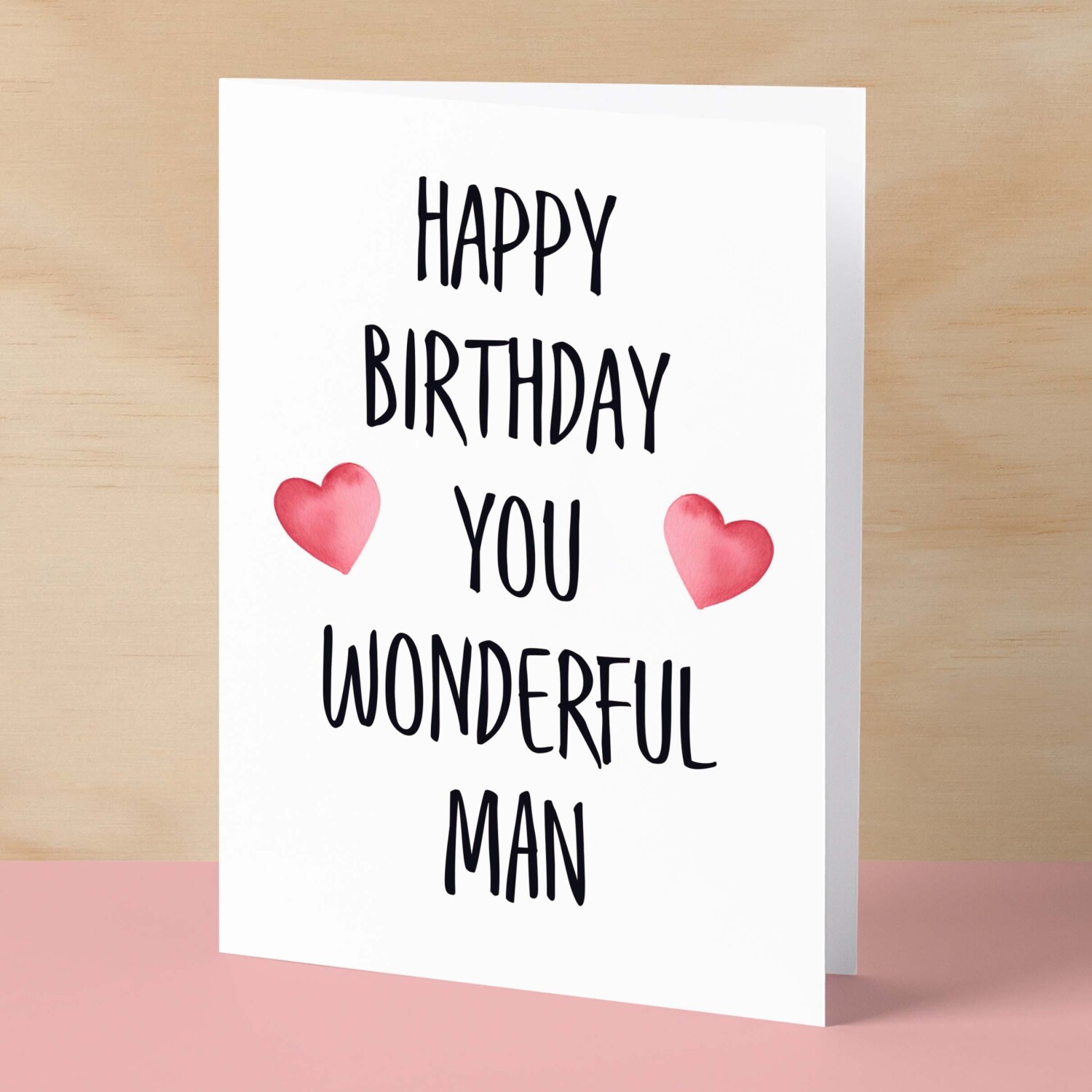 Birthday Card For Husband Card For Friend Card For Him Birthday Card For Boyfriend Birthday Card For Brother or Dad You Wonderful Man - Small (4x6) / Blank Message