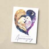 Anniversary Card For Wife Card for Anniversary Card For Husband Cute Owls Love Heart Anniversary Card For Boyfriend or Girlfriend