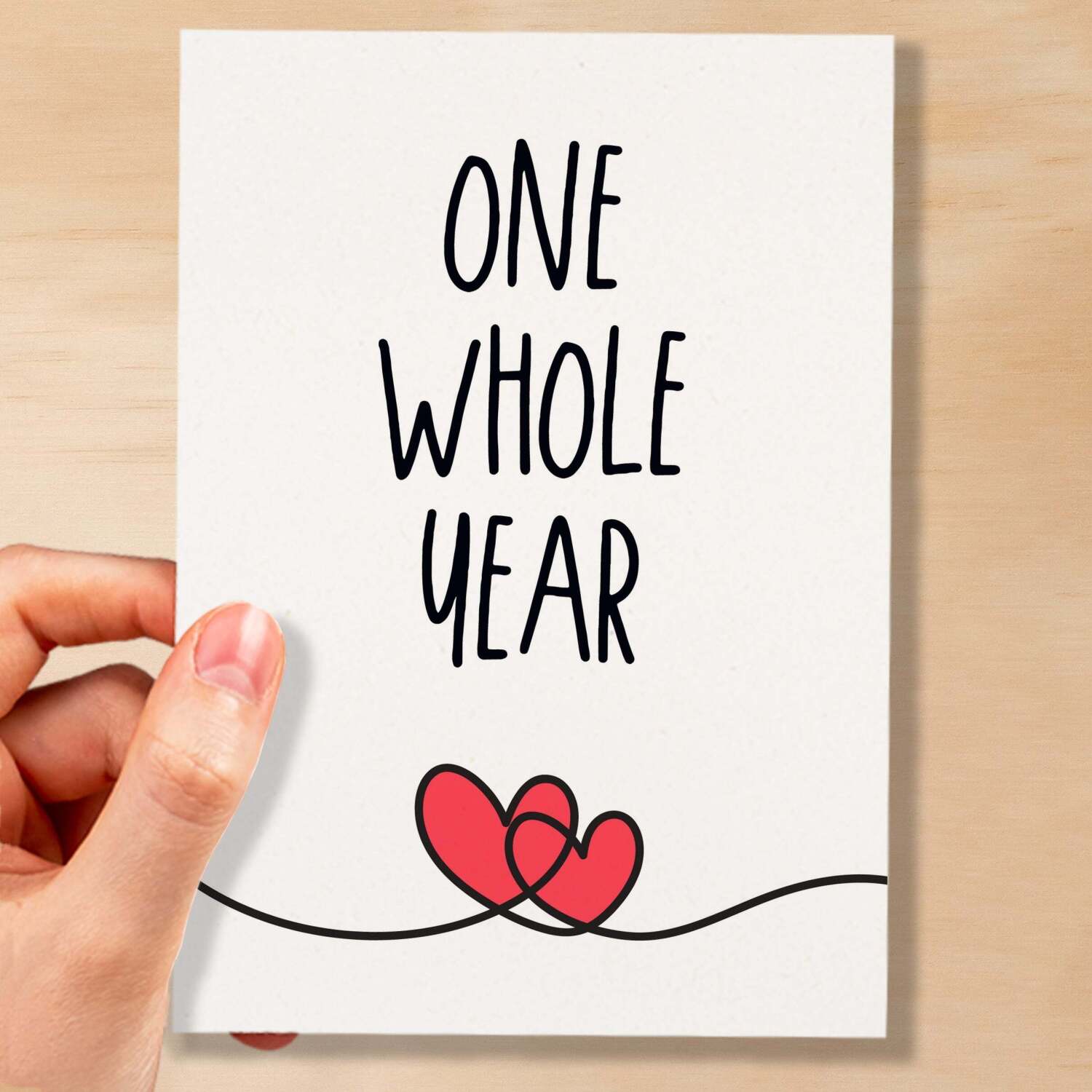 1 Year Anniversary Card For Husband or Wife Anniversary Card for 1st Anniversary Card For Boyfriend or Girlfriend First Wedding Anniversary - Large (5x7) / Blank Message