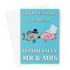 Wedding Congratulations Card - Mr & Mrs O-Fish-Ially - A5 Greeting Card - A5 Portrait - 1 Card