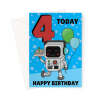 Boys Robot 4th Birthday Card - A5 Portrait - 1 Card