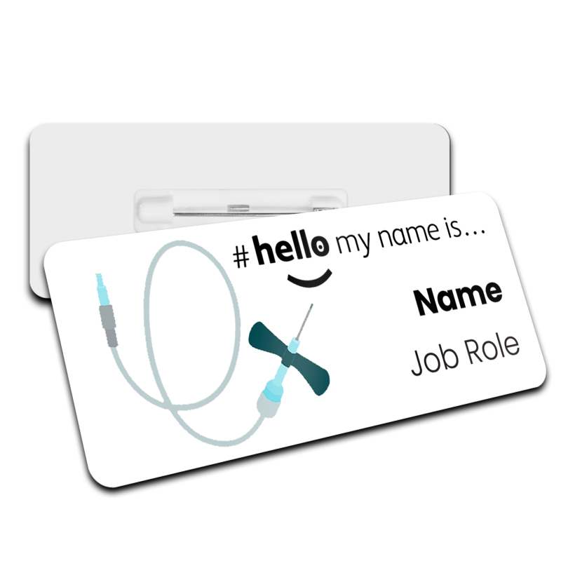 Hello My Name is Badge Butterfly Needle