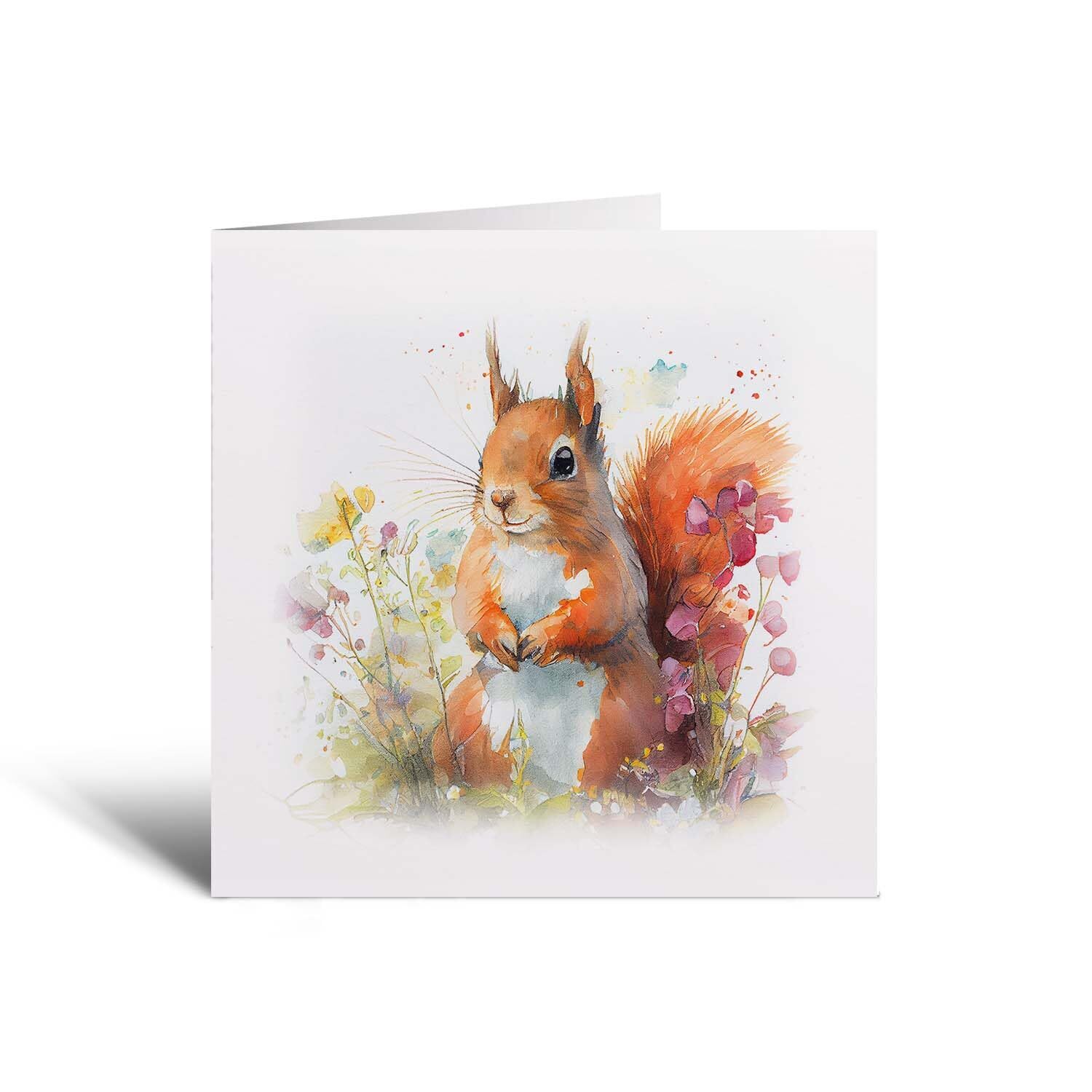 Notelet Card of a Squirrel Any Occasion Card For Her or For Him Card For Birthday or Easter Card Thank You Card - Square (6x6) / Blank Message