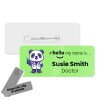 Hello My Name is Name Badge Cute DR Animals Personalised Premium Durable Name Badge #hello mynameis Name Badge Nurse Badge Splash Name Badge - Standard Pin - Dog