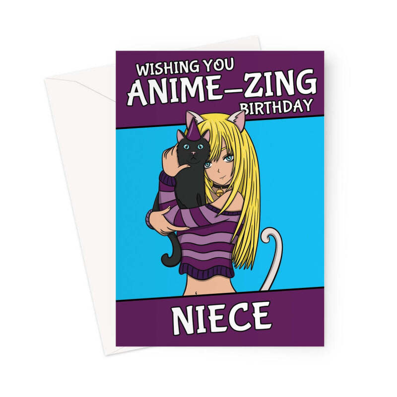 Niece Anime Birthday Card - A5 Portrait - 1 Card