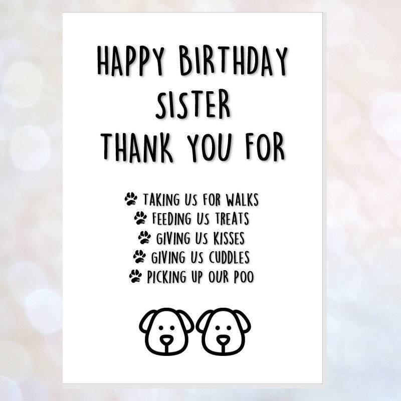 birthday card from the dogs, card from the dogs, funny dog card, dad, mummy, daddy, brother, sister, thank you for everything walks treats - MUMMY