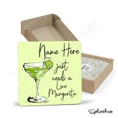 Coaster - Lime Margarita Cocktail Personalised Coaster, Personalised, Fathers Day gift, Coaster, Secret Santa, Birthday Gift, Home Bar.