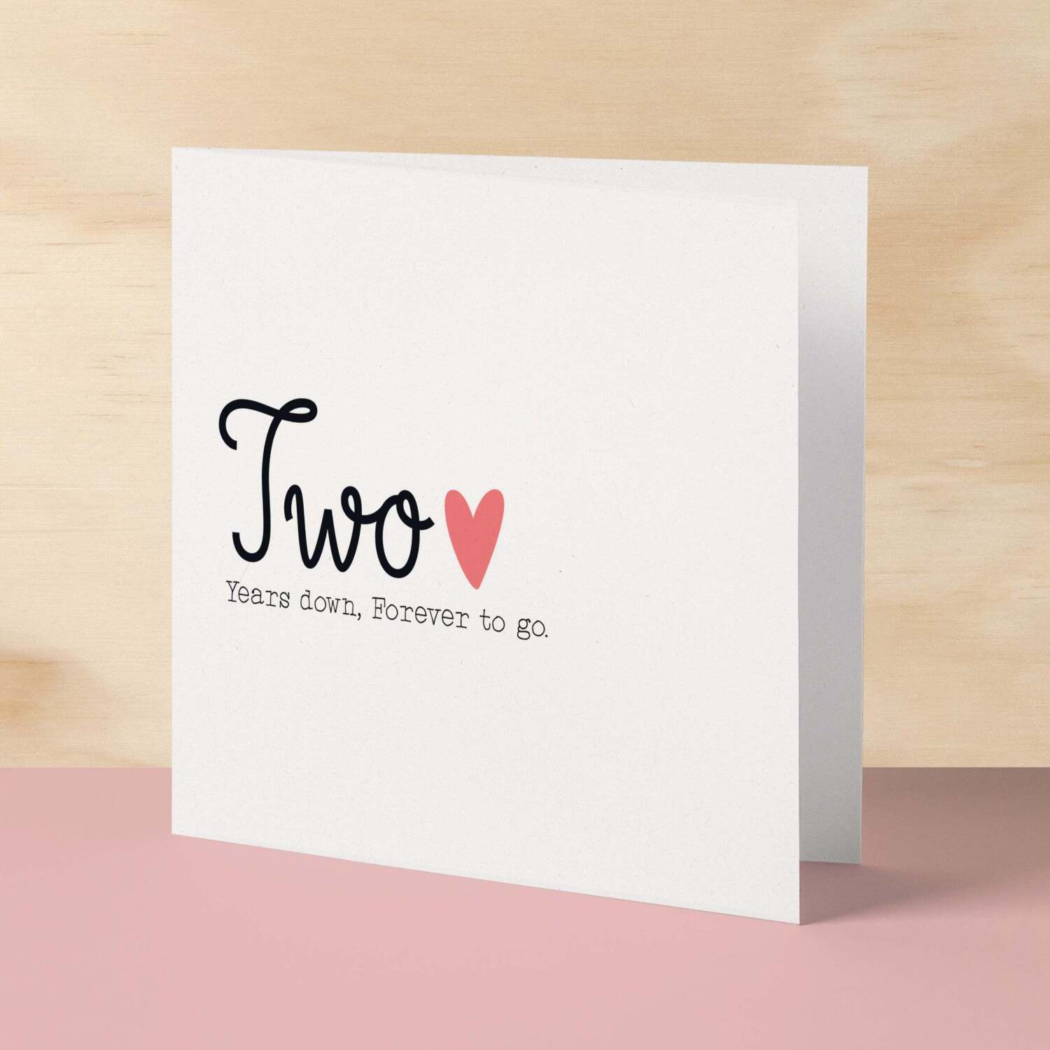 2 Year Anniversary Card For Wife 2nd Wedding Anniversary Card For Husband Anniversary Card For Wife Wedding Anniversary Card Two Years - Square (6x6) / Blank Message