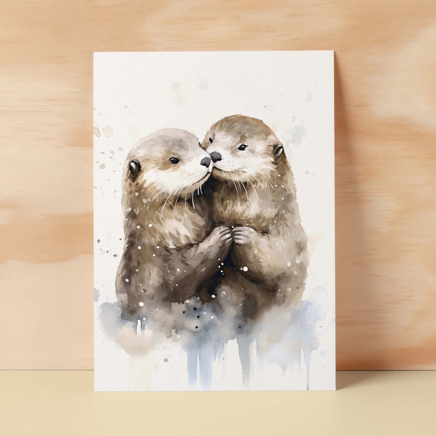 Anniversary Card For Husband Card for Anniversary Card For Wife Otter Anniversary Card For Couple Engagement Card For Couple Wedding Card - Small (4x6) / Blank Message