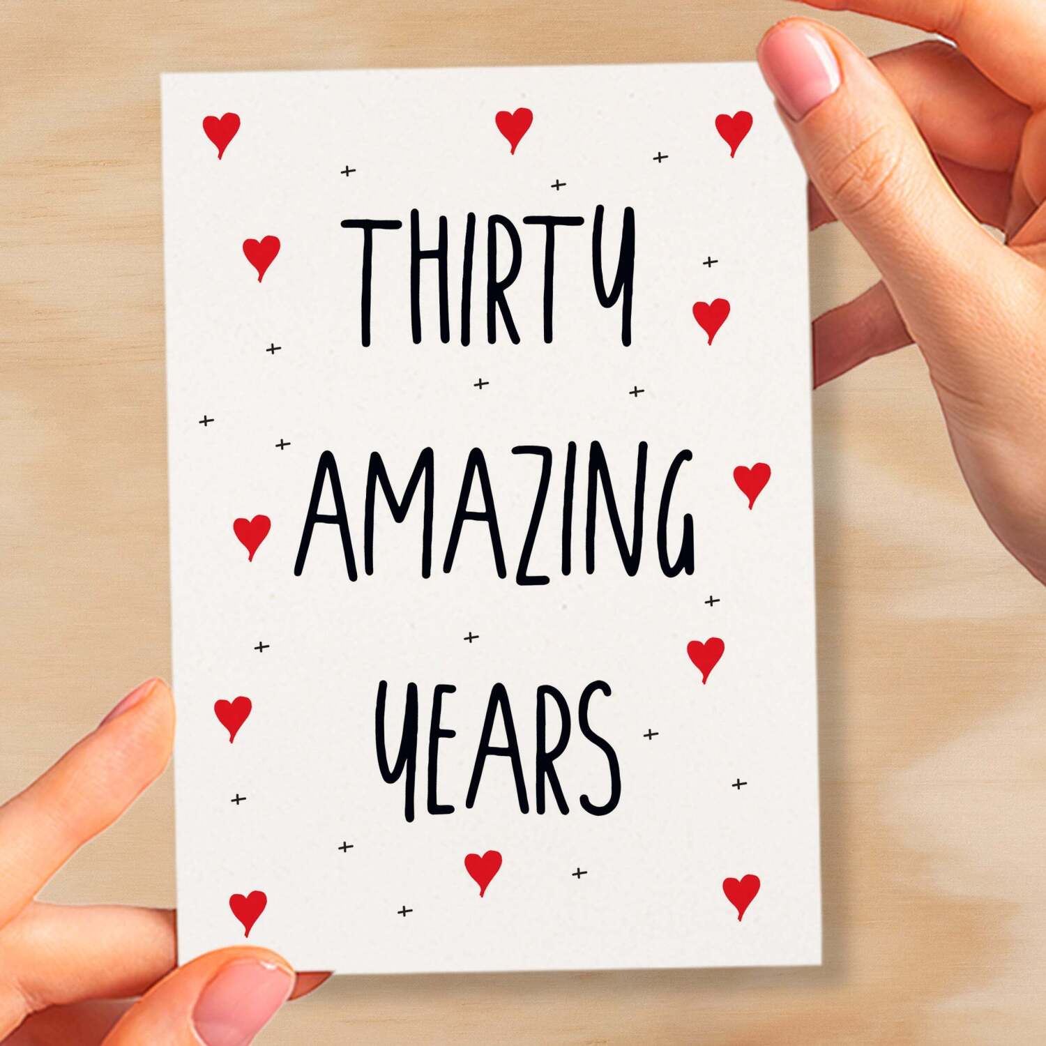 30 Year Anniversary Card For Wife or Husband Anniversary Card 30th Anniversary Card For Boyfriend Girlfriend Thirtieth Wedding Anniversary - Small (4x6) / Blank Message