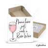 Rose Wine Hand Drawn Coaster - Home Bar - Birthday Gift. Secret Santa - Hand Drawn Rose Wine Coaster Personalised Drink Coasters - Single Coaster