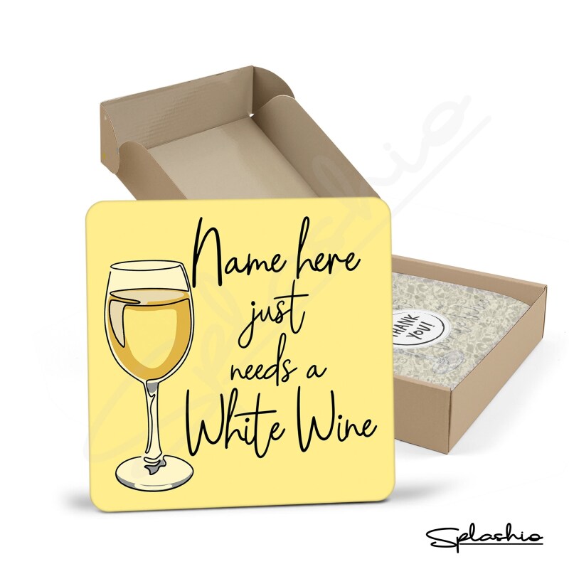 Personalised White Wine Coaster, Personalised Coaster White Wine Coaster, Best Friend Gift, Gift For Wine Lover, Wine Gift, Custom Gift. - Single Coaster