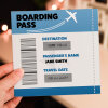 Scratch off and reveal card: Holiday, vacation, surprise destination, any destination, any name, any date boarding pass design - A5: Single card