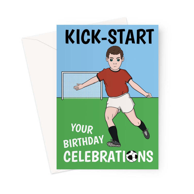 Red Football Birthday Card - A5 Portrait - 1 Card