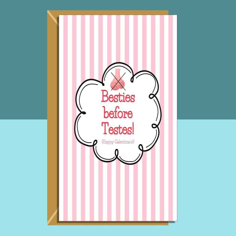 Funny Galentine's Day Card for Her - Ideal for your bestie, single friends this Valentines. - Blank inside - Regular - Matte Card