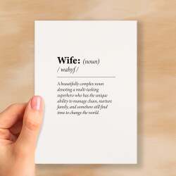 Birthday Card For Wife Fun Dictionary Quote Card For Wife Custom Message Card For Wife Funny Birthday Card For Wife - Small (4x6) / Blank Message