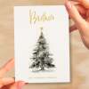 Christmas Card For Brother Card For Him Xmas Card for Brother Luxury Christmas Card for Loved One Brother Card Christmas Tree Card - Large (5x7) / Blank Message