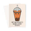 Orange Boba Tea Birthday Card - A5 Portrait - 1 Card