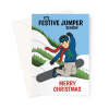 Snowboarding Christmas Jumper Greeting Card - A5 Portrait - 1 Card