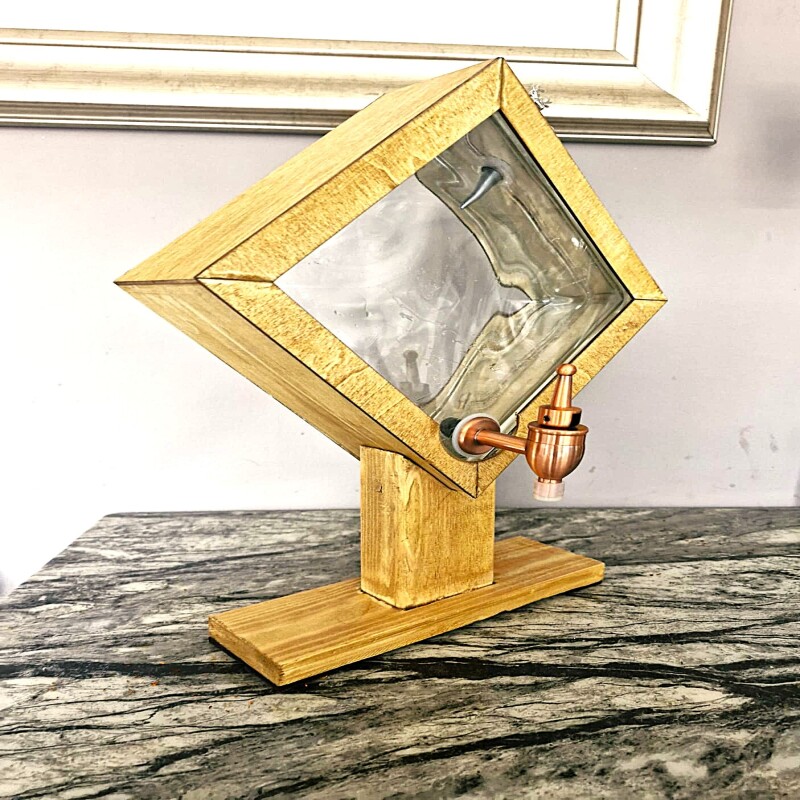 Vintage Glow: Custom LED Glass Block Decanter