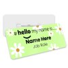 Hello My Name is Badge Daisy's 4 Colours available Personalised Durable Name Badge #hello mynameis Badge, Nurse Badge, Nurse Badge NHS Badge - Standard Name Badge - Purple