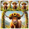 Sunflower Highland Cow - instant downloads