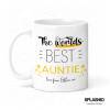 Personalised World's Best Auntie Mug with optional Coaster - Auntie Gift, Best Auntie Gift, Christmas Gift, Stocking Filler, Personalised - Mug Only